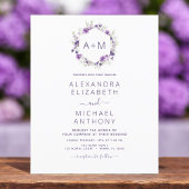 Budget Monogram Floral Dusty Paars Wedding