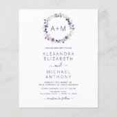 Budget Monogram Floral Dusty Paars Wedding (Voorkant)