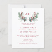 Budget Monogram Floral Weddenschap (Voorkant)