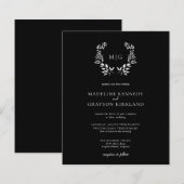 Budget Monogram Floral Weddenschap (Voorkant / Achterkant)