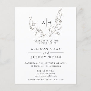 Budget Monogram Floral Weddenschap Flyer