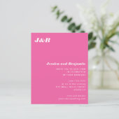 Budget Monogram Hot Pink Foto Weddenschap (Staand voorkant)
