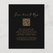Budget Monogram Krans Zwart bruiloft Uitnodigen (Achterkant)