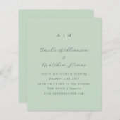Budget Monogram Pistachio Mint Wedding Uitnodiging (Voorkant / Achterkant)