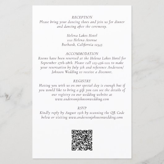 Budget Monogram QR Code Details Weddenschap (Achterkant)