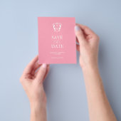 Budget Monogram Roze Opslaan De Datum Flyer (Hand)