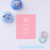 Budget Monogram Roze Opslaan De Datum Flyer (Enkel)
