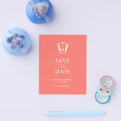 Budget Monogram Sinaasappel Save the Date Flyer (Enkel)