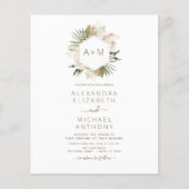Budget Monogram Tropische Pampas Grass Wedding Flyer (Voorkant)