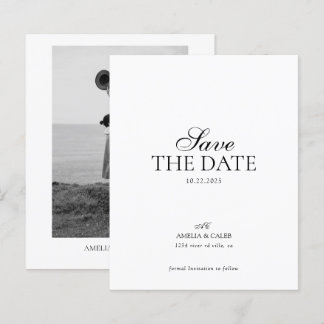 BUDGET Monogramme Moderne Photo Mariage Carte de P