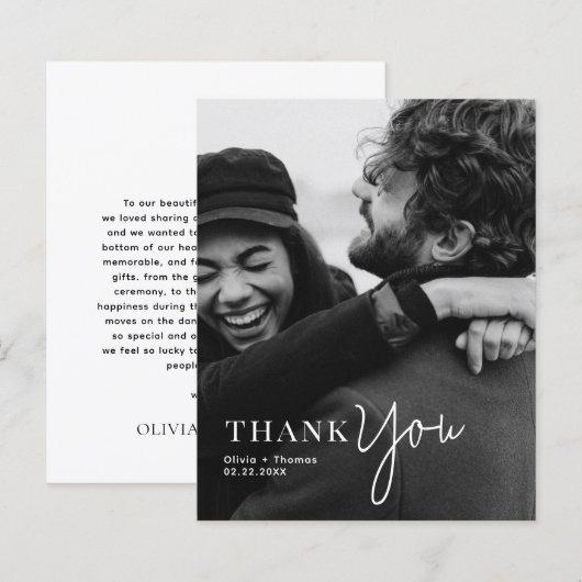 BUDGET Monogrammed Typography Script Fotobruiloft (Voorkant / Achterkant)