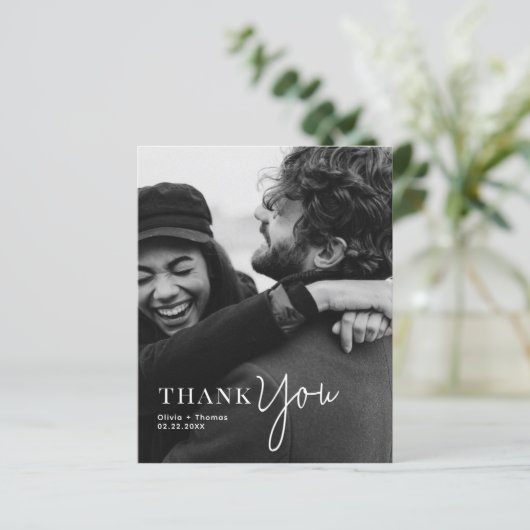 BUDGET Monogrammed Typography Script Fotobruiloft (Staand voorkant)