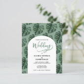 Budget Monstera Feuille Mariage QR Code Invitation (Debout devant)