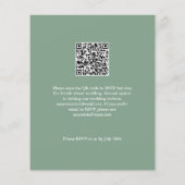 Budget Monstera Leaves Wedding QR Code Invitation (Achterkant)