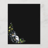 Budget Moody Black Floral Wedding Invitation (Achterkant)