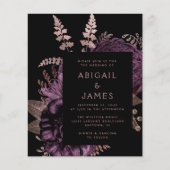 Budget Moody Bloemendecor Paars QR Code Bruiloft (Voorkant)