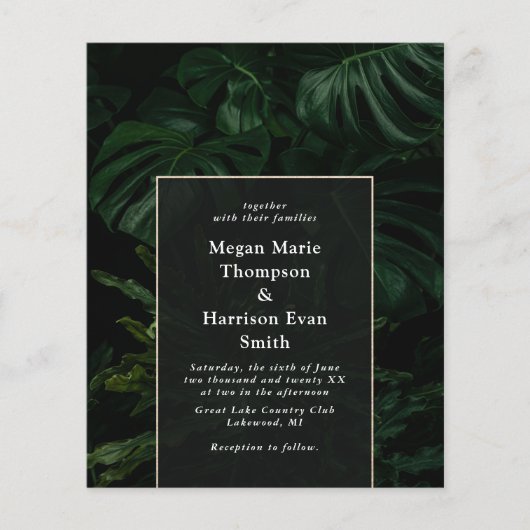 Budget Moody Tropical Monstera Wedding (Voorkant)