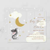 Budget Moon Star Cloud Baby shower Invitation (Voorkant / Achterkant)