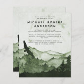 Budget Mountain Celebration of Life Invitation (Voorkant / Achterkant)