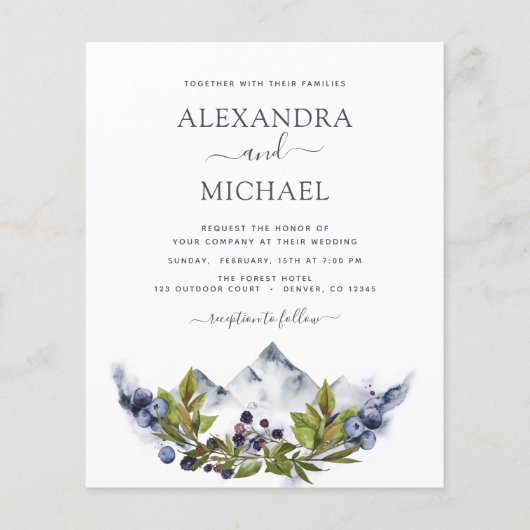 Budget Mountain Rustic Greenery Wedding (Voorkant)