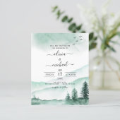 Budget Mountain Rustic Waterverf Greenery Wedding (Staand voorkant)