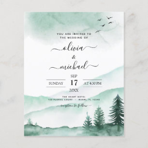 Budget Mountain Rustic Waterverf Greenery Wedding