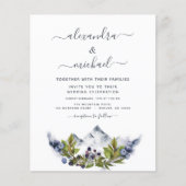 Budget Mountain Rustic Waterverf Greenery Wedding (Voorkant)