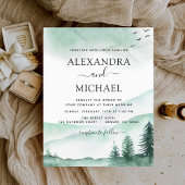 Budget Mountain Rustic Waterverf Greenery Wedding