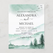 Budget Mountain Rustic Waterverf Greenery Wedding (Voorkant)
