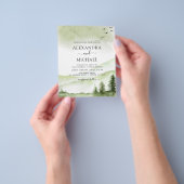 Budget Mountain Rustic Waterverf Greenery Wedding Flyer (Hand)