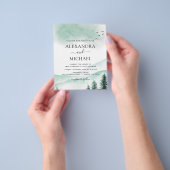 Budget Mountain Rustic Waterverf Greenery Wedding Flyer (Hand)