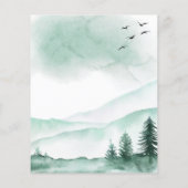 Budget Mountain Rustic Waterverf Greenery Wedding Flyer (Achterkant)