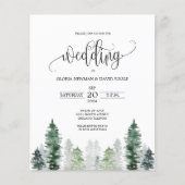 Budget Mountain Winter Elegant Wedding Invitation (Voorkant)