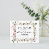 Budget Moving Aankondiging Dusty Pink Floral PostC Briefkaart (Staand voorkant)