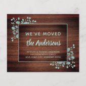 Budget Moving Announc Rustic Eucalyptus Wood (Voorkant)