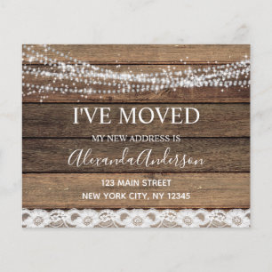 Budget Moving Announc Rustic Farmhouse Wood