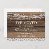 Budget Moving Announc Rustic Farmhouse Wood Briefkaart (Voorkant / Achterkant)