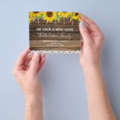 Budget Moving Announc Rustic Sunflower Wood Flyer (Hand)