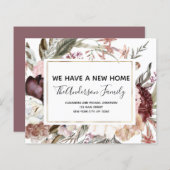 Budget Moving Announcement Boho Mauve Floral (Voorkant / Achterkant)