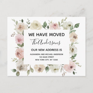 Budget Moving Announge Stusty Pink Floral Briefkaart