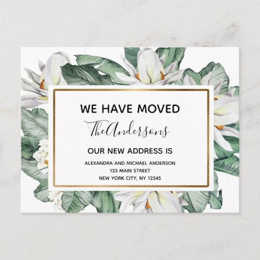 Budget Moving Announge Tropische Floral Briefkaart (Voorkant)
