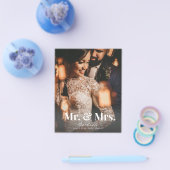 Budget Mr. en mevrouw Vertical Wedding Announcemen Flyer (Enkel)