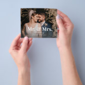 Budget Mr. & Mrs Photo Wedding Announcement Flyer (Hand)