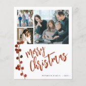 Budget multi-6 foto Merry kerstvakanay Kaart (Voorkant)