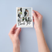 Budget multi foto eenvoudige bruiloft dank u kaart (Hand)