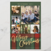 Budget multi foto rood groen plaid Kerstmis Flyer (Voorkant)