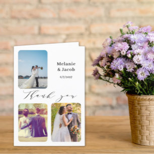 Budget Multi foto's Trouwgevouwen Dank u kaarten