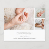 Budget Multiple Photo Elegant Birth Notice (Achterkant)