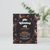 Budget Mystiek Zwart Goud Hemelse Sterren Bruiloft (Staand voorkant)