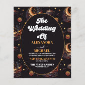 Budget Mystiek Zwart Goud Hemelse Sterren Bruiloft (Voorkant)